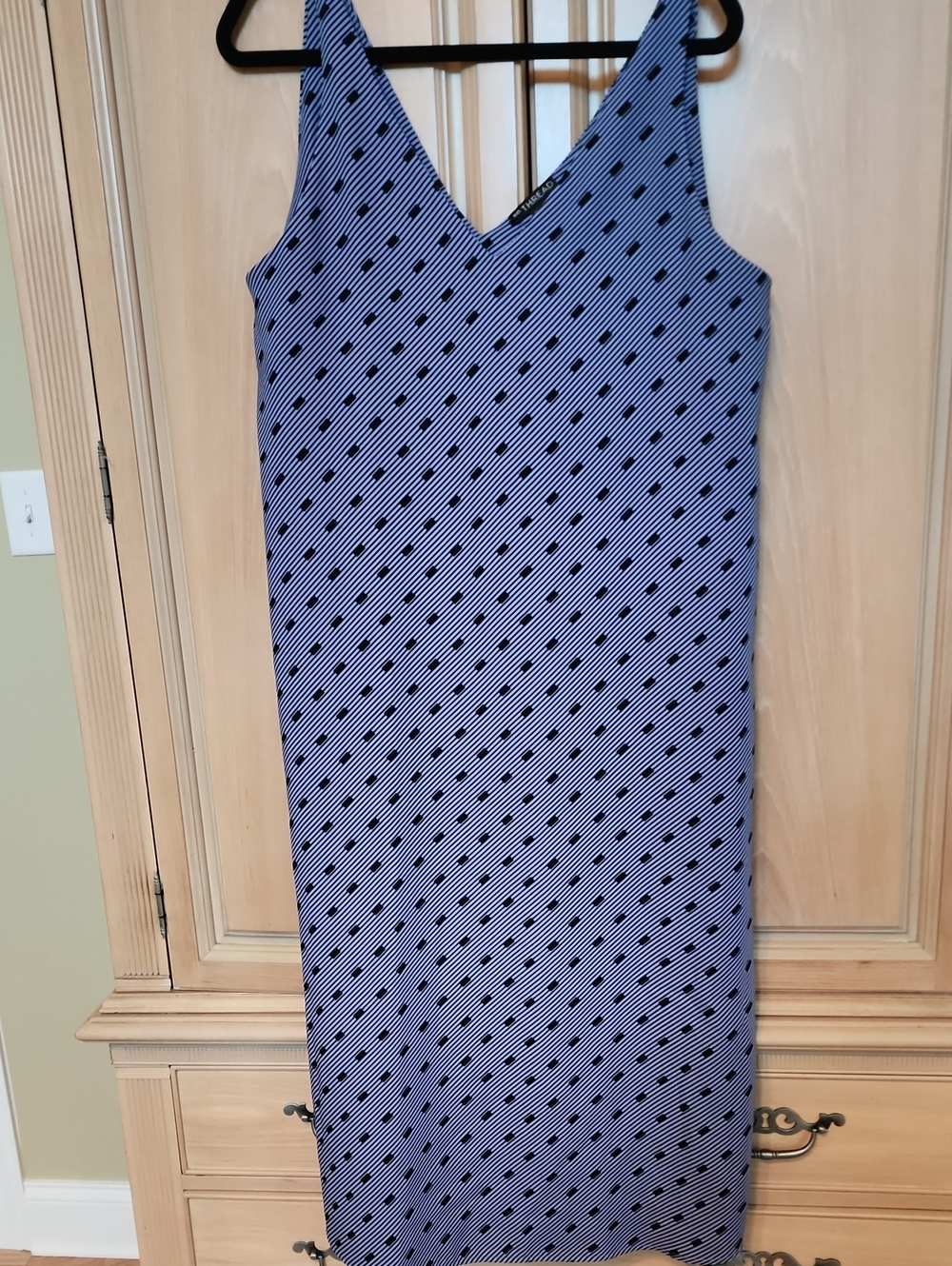 V-Neck Blue Slip Dress